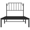 vidaXL Metal Bed Frame without Mattress with Headboard Black 35.4"x78.7"