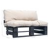 vidaXL Pallet Sofa Sand Impregnated Pinewood Standard Removable Covers