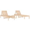 vidaXL Sun Lounger Set of 2 Natural Pine Solid pine wood (untreated)