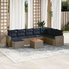 vidaXL 9 Piece Patio Sofa Set with Cushions Gray Poly Rattan