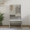 vidaXL Dressing Table Set with LED Concrete Grey Engineered Wood Medium