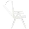 vidaXL Garden Chair Set of 2 White Plastic Medium Foldable