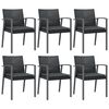 vidaXL 7 Piece Patio Dining Set with Cushions Poly Rattan and Steel