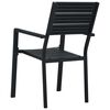 vidaXL Garden Chair Set of 4 Black HDPE 4 chairs Durable