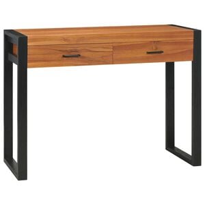 vidaXL Desk Teak Teak Wood, Plywood 39.4 in x 15.7 in x 29.5 in Desk