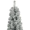 vidaXL Slim Christmas Tree Green and white PVC, metal Slim