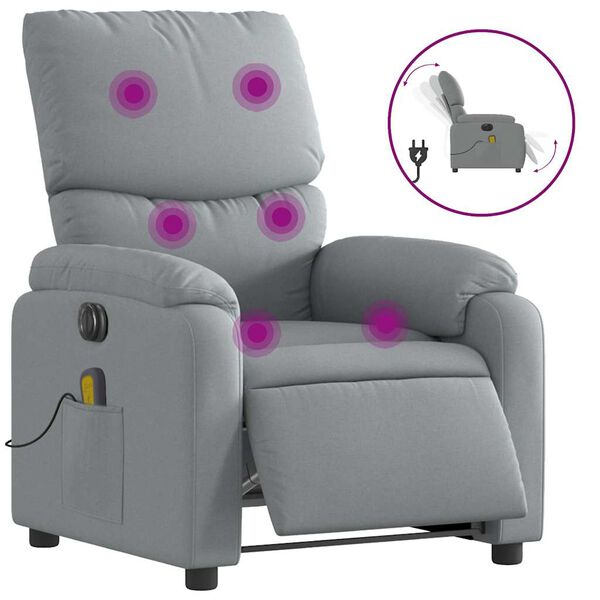 vidaXL Electric Massage Recliner Chair Light gray