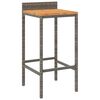 vidaXL Garden Bar Set Grey PE rattan, tempered glass, solid acacia wood