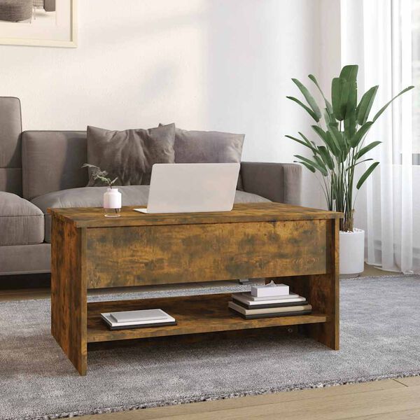 vidaXL Coffee Table Smoked Oak Engineered Wood 31.5 x 19.7 x 15.7 in