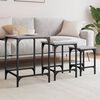 vidaXL Nesting Coffee Table Set of 3 Grey sonoma Engineered wood, metal