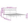 vidaXL Metal Bed Frame Black Powder-coated steel Small Double