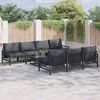 vidaXL Garden Sofa Set with Cushion 8 pcs Anthracite Steel & Fabric