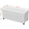 vidaXL Storage Ottoman White PVC, Cotton, Polyester, Wood