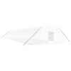 vidaXL Greenhouse White Polyethylene, Galvanized Steel Large Expandable