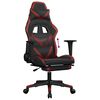 vidaXL Gaming Chair with Footrest Black and Wine Red Faux Leather