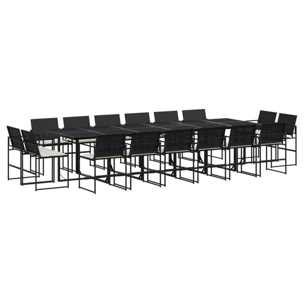 vidaXL Garden Dining Set Black, cream white