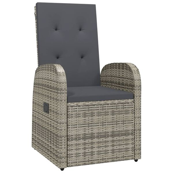vidaXL Reclining Garden Chair Grey