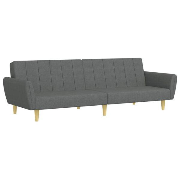 vidaXL Sofa Bed Dark Gray Fabric (100% Polyester) 2-Seater