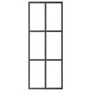 vidaXL Sliding Door with Hardware Set ESG Glass&Aluminium 29.9x80.7"(151011+145262)