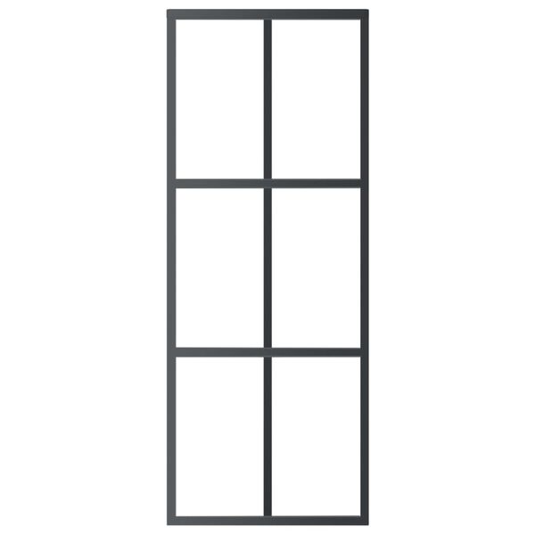vidaXL Sliding Door with Hardware Set ESG Glass&Aluminium 29.9x80.7"(151011+145262)