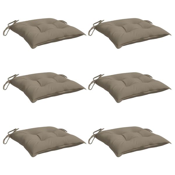 vidaXL Chair Cushions 6 pcs Taupe 15.7"x15.7"x2.8" Oxford Fabric