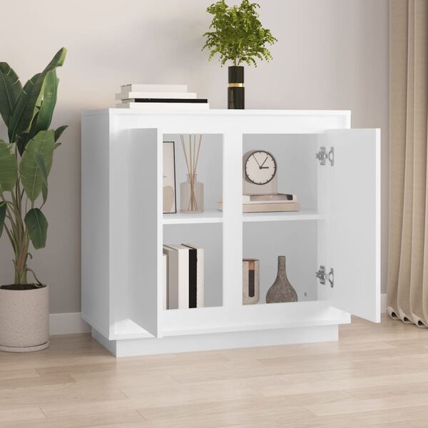 vidaXL Sideboard White Engineered Wood Medium Sideboard Rectangular