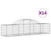 vidaXL Gabion Basket Set of 14 Silver Galvanized Iron