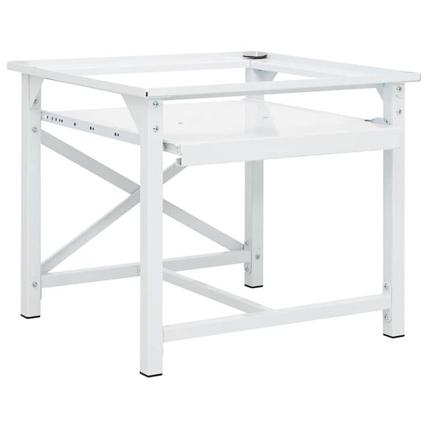 vidaXL Washing Machine Pedestal with Pull-Out Shelf White