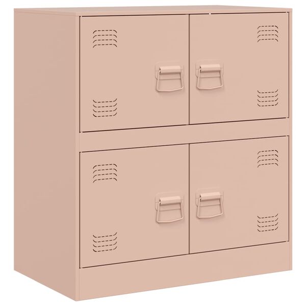 vidaXL Sideboard Pink Cold-rolled steel 26.4x15.4x28.7 in Sideboard