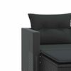 vidaXL Garden Sofa Black Poly Rattan, Powder-Coated Steel 2-seater