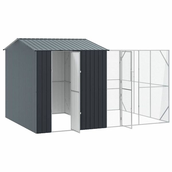 vidaXL Bird Cage with Storage Anthracite 167.32 x 119.69 x 97.24 in