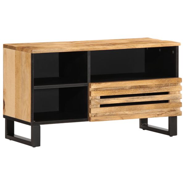 vidaXL TV Cabinet Brown Solid Mango Wood, Steel Medium TV Cabinet
