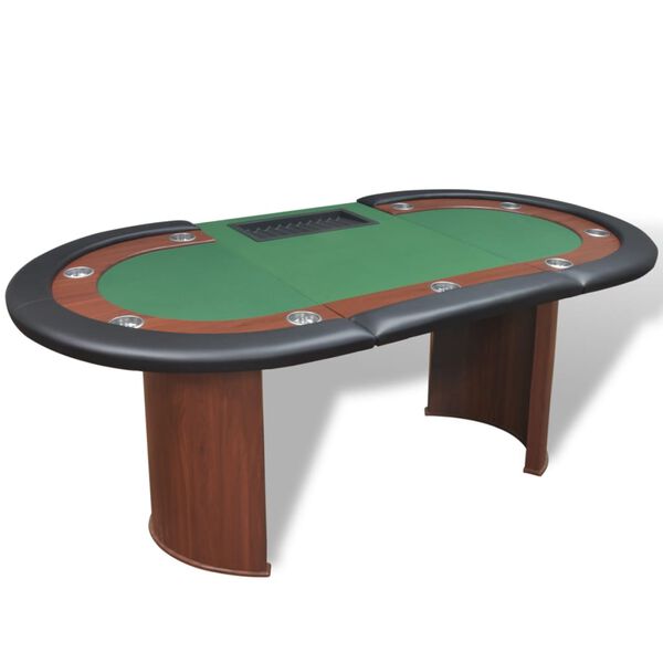 vidaXL Poker Table Green, Black, Brown