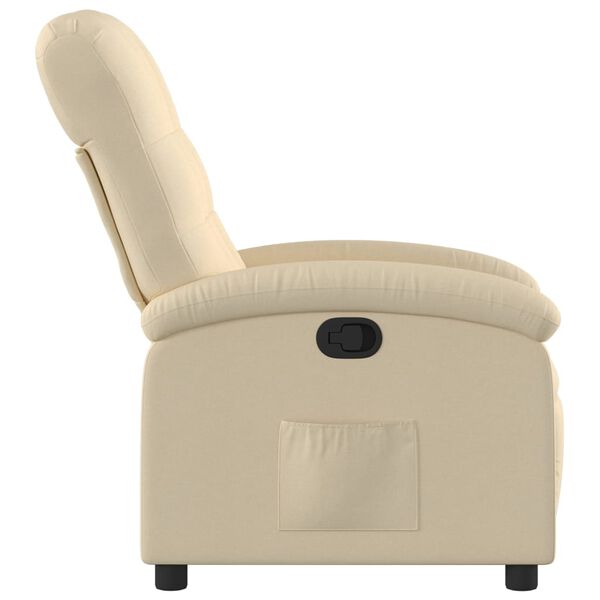 vidaXL Recliner Chair Cream 100% Polyester, Metal, Plywood