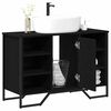 vidaXL Bathroom Sink Cabinet Black Oak 35.83 x 13.78 x 23.62 in