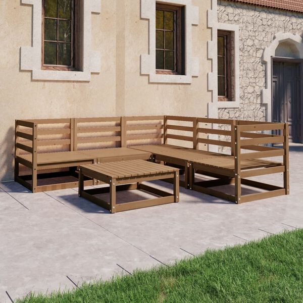 vidaXL Garden Lounge Set Honey Brown Solid Pinewood Large Durable