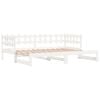 vidaXL Day Bed White Solid pine wood S