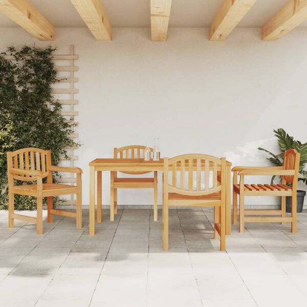 vidaXL Garden Dining Set Teak Solid Teak Wood Medium Stackable