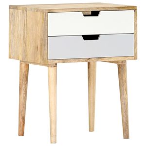 vidaXL Bedside Cabinet Brown and Multicolour Solid Mango Wood