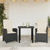 vidaXL Patio Dining Set Set of 4 Black and Cream White