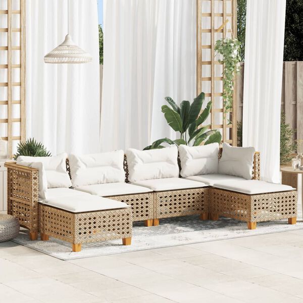 vidaXL Garden Sofa Set Beige