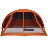 vidaXL Family Tent Cabin 6-Person Grey and Orange Waterproof