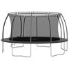 vidaXL Trampoline Set Black and Grey Galvanized Steel, PVC, PP, PE Large