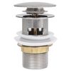 vidaXL Push Drain with Overflow Function Silver 2.5x2.5x3.6"