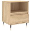 vidaXL Bedside Cabinet Set of 2 Sonoma oak Engineered wood, metal Medium