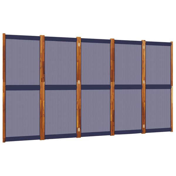 vidaXL 5-Panel Room Divider Dark Blue 137.8"x70.9"