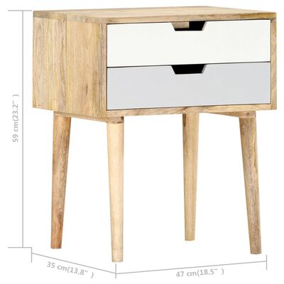 vidaXL Bedside Cabinet 18.5"x13.8"x23.2" Solid Mango Wood