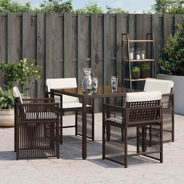 vidaXL Garden Chair Set of 4 Brown