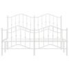 vidaXL Bed Frame White Powder-Coated Steel 53.1x74.8 in Bed Frame