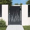 vidaXL Garden Gate Anthracite 39.4x59.1" Steel Grass Design